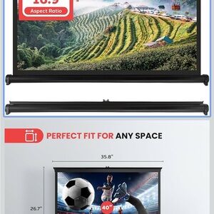 Compact Black Projector Screen by Pyle - never opened. Brand new in box.